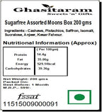 Ghasitaram Gifts Indian Sweets - Sugar Free Sweets - Assorted Moons Box, 200g