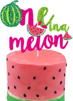 One in a Melon Cake Topper for Watermelon 1st Birthday Party Decorations