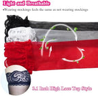 Thigh High Stockings Lace Top, Women's Semi Sheer Sexy Stay Up Halloween Lingerie Thigh High Stockings