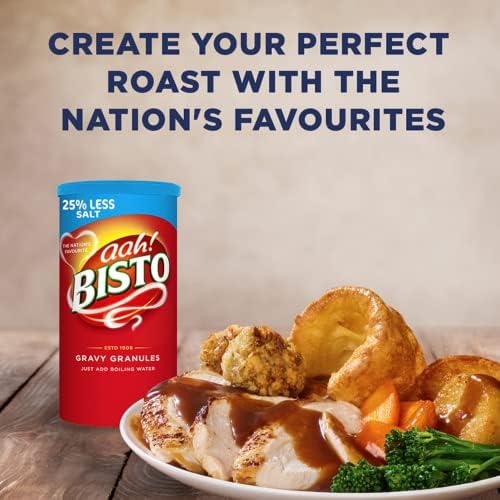 Bisto Flavoursome & Delicious Reduced Salt Gravy Granules for Hearty Family Mealtimes, 550 g Drum (Pack of 1)