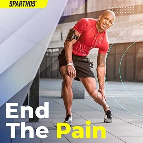 Sparthos Full Leg Compression Sleeves - Brace for Calf, Knee and Thigh, Recovery, Support Pain Relief for Sports Shin Splint Arthritis Patella MCL Acl Tendon - Anti Slip - Mens and Womens (Black-L)