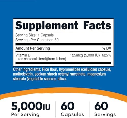 Nutricost Vegan Vitamin D3 (5,000 IU) 60 Capsules - Vegan Vitamin D Supplement, GMO-Free, Gluten-Free