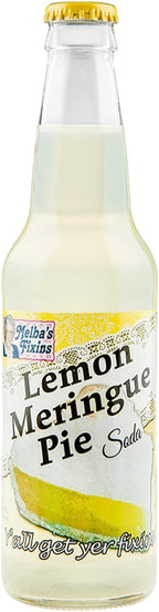 Rocket Fizz Melba's Fixins Lemon Meringue Pie Soda Flavor | Cane Sugar | Craft Soda Pop Drinks | 12 oz in Glass Bottle (Single Bottle)