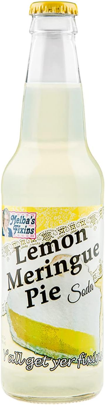 Rocket Fizz Melba's Fixins Lemon Meringue Pie Soda Flavor | Cane Sugar | Craft Soda Pop Drinks | 12 oz in Glass Bottle (Single Bottle)