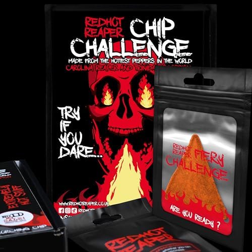 Red Hot Reaper – 1x Chip Challenge Hottest Snack Carolina Reaper & Trinidad Scorpion - Super Spicy Hot Chip