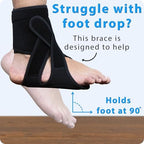Omeer Right Foot AFO Foot Drop Brace For Walking With Shoes, Socks, Or Barefoot Provides Foot Drop Support For Men Or Women And Also Provides Plantar Fasciitis Relief