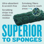E-Cloth Kitchen Dynamo, Premium Microfiber Non-Scratch Kitchen Dish Scrubber Sponge, Ideal for Dish, Sink and Countertop Cleaning, 100 Wash Guarantee, Green, 2 Pack
