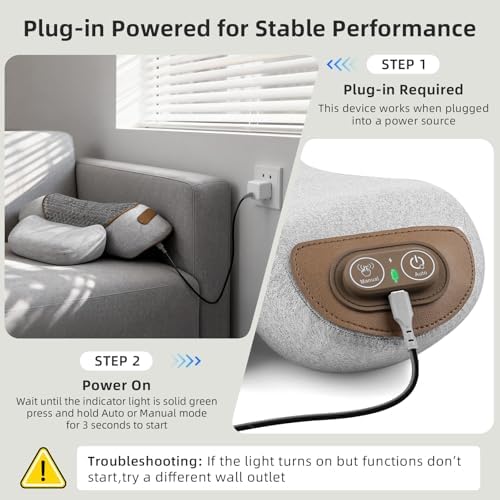 3-in-1 Neck Massager Pillow with Heat, Massage & Stretcher, Traction Massager for Neck Hump, Shoulder & Muscle Relaxation, Pain Relief & Cervical Support, Ideal Gift for Women & Men