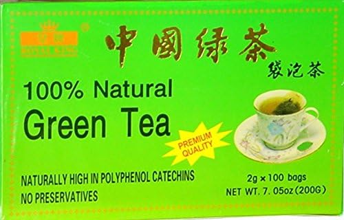 CHINESE PREMIUM GREEN TEA (100 BAG each Box) Royal King Brand (Pack of 3) (3)