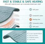 Heating Pad for Period Cramps, Heating Pad for Back/Neck/Shoulder Muscle Pain, 6 Heating&4 Timer Setting, Auto Shut Off, Dry/Moist Heat & Machine Washable, Gray Birthday Christmas Gifts for Women Mom