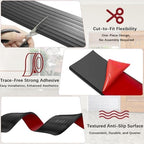 Threshold Ramps for Doorways Self-Adhesive Natural Rubber Power Wheelchair Ramp Adjustable & Cuttable, for Doorways,Sweeper, Power Scooters, Bathroom (Black, 3” Wide x 3.3' Long)