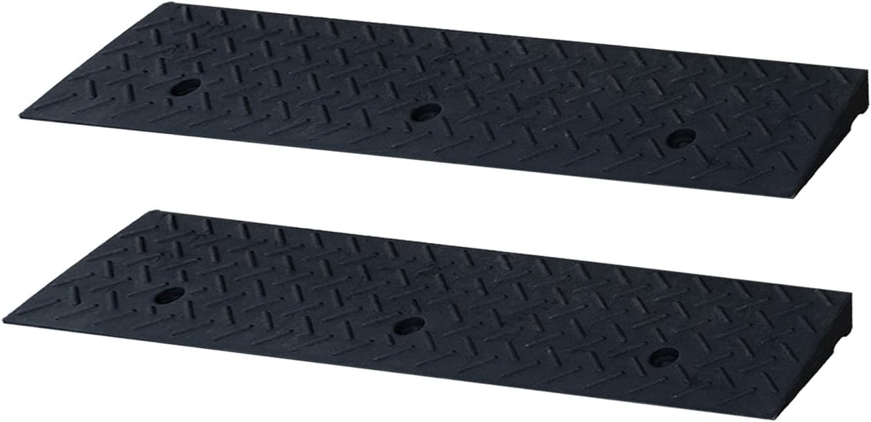 Curb Ramp 2" Rise Rubber Curb Ramps for Driveway Curb Ramps for Sidewalks Car Ramps Door Threshold Ramp Shed Ramps for Riding Mower 7000 LB Capacity