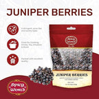 Spicy World Juniper Berries Whole 3.5 Ounce Bag- Pure - Great for Cooking, Drinks, Tea & More!