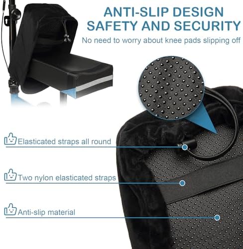 Knee Scooter Pad Cover - Soft and Comfortable Memory Foam Cushion, Walker Accessory for Knee Roller, Universal Fit