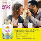 Nature's Life Aloe Vera Inner Leaf | Skin Health, Digestive Support & Regularity Formula | with Fennel | Non-GMO & Vegan | No Fillers | 100 Veg Caps