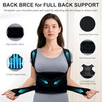 Back Brace Posture Corrector for Women Men, Breathable Back Brace for Full Back Support, Adjustable Shoulder Straightener for Spinal Alignment, Hunched Back & Shoulder Pain Relief