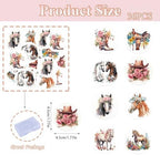36PCS Edible Floral Horse Cupcake Toppers Wafer Paper Western Cowgirl Cupcake Toppers Edible Derby Horse Cupcake Picks for Western Derby Horse Theme Party Decoration Supplies