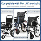 Adjustable Wheelchair Headrest with Side Support, Universal Fit for Round & Flat Frame Tubes, Breathable 3D Mesh Head Support for Daily Use & Long Sitting