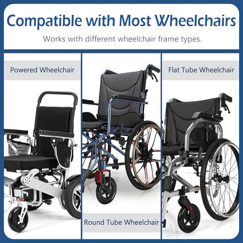 Adjustable Wheelchair Headrest with Side Support, Universal Fit for Round & Flat Frame Tubes, Breathable 3D Mesh Head Support for Daily Use & Long Sitting