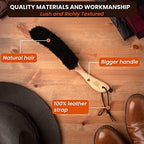Hat Brush Clothes Brush for Suits Lint Brush Felt Cowboy Hat Cleaner Suit Brush Laundress Lint Roller Wool Cashmere Velvet Furniture Pet Hair Cleaning Kit 100% Horsehair Bristle - 1 Pack