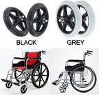 LIGUOYI Front Wheelchair Wheel, 2 Pcs Wheelchair Front Caster, 6 in 7 in 8 in Wheel 5/16 Inch Bearing, Silence,Anti-wear & Non-Slip, Solid Rubber Front Rear Caster, Replacement Wheels for Wheelchairs