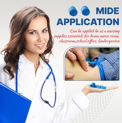 100 Pcs Disposable Tournique, Ourniquet for Blood Draw, 1 inch Wide x 18 inch Long, Latex-Free and Tear-Resistant, Medical Emergency Supplies for Nursing, Travel, and Outdoor First Aid