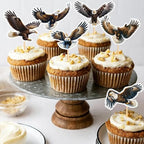 Ercadio 24 Pack Eagle Cupcake Toppers Eagle Cupcake Picks Animal Cupcake Picks Eagle Birthday Cupcake Decorations for Baby Shower Birthday Animal Theme Party Cake Decor Supplies