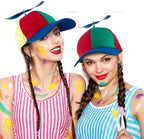 AUEAR, Detachable Adult Propeller Hat Baseball Cap Rainbow Top Hat Brightly Rainbow