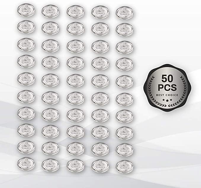 Spectacle/Eye Glass Soft Silicone Rimless Nose Pieces Easy to Install and Wear | Non Slipping | Round | 9mm | Slide Push in |50 Pcs