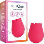 plusOne Rose Toy Vibrator for Women, Nipple and Clitoral Stimulator, Body-Safe Silicone, Waterproof, USB Rechargeable with 10 Pulsing Settings Sex Toy, Red