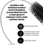 10" Tube Cleaning Brush Set, 10 Pack, Extra Long Nylon Straw Brushes with Flexible Handles for Bottles, Cleaning Straws, Pipe Cleaners, Keyboard, Glass, Guns, Detailing and Deep Cleaning, Black