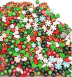 Christmas Sprinkles Candy Sugar Snowflakes Red and Green Santa Claus Sprinkles Cake Decorations Cupcake Toppers Cookie Decorating 3.5oz