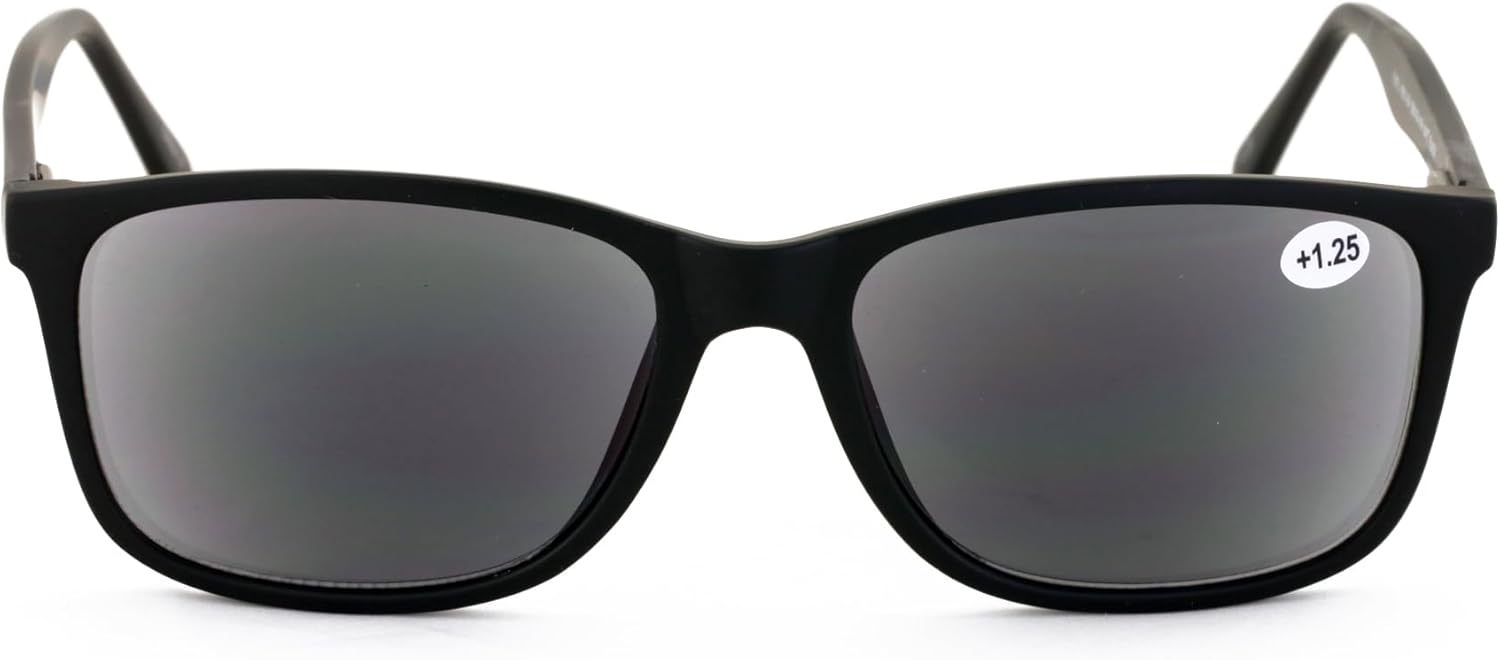 V.W.E. Men XL Optical Frame Wide Reading Sunglasses - Tinted UV Protection Extra Large Sun Reader 150MM