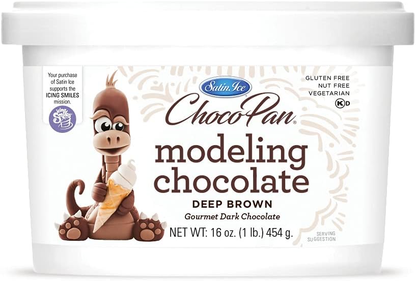 Satin Ice ChocoPan Deep Brown Modeling Chocolate (1 Pound) For Cake Decorating