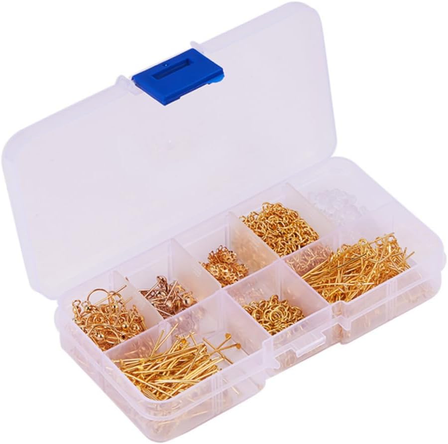 Healeved 1Set DIY Earrings Accessories Kit of Metal Earring Materials for Handmade Fashion Jewelry for Earring Making Repair to Use