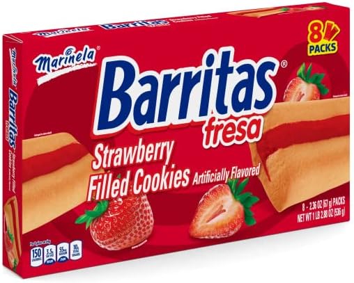 Marinela Barritas Fresa Strawberry Soft Filled Cookie Bar 2 Pack (16 Count)