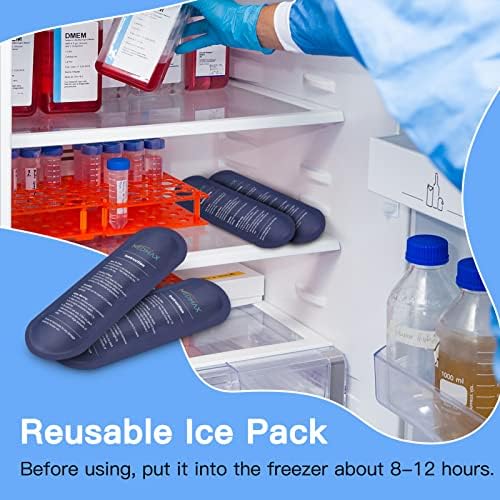 MDMAX Ice Packs for Insulin Travel Case, Reusable TSA Approved Insulin Cooler Ice Packs for Insulated Travel Medical Diabetic Supplies Storage Organizer Bag (4 Pack)