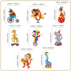 Ercadio 48 PCS Edible Circus Cupcake Toppers Circus Animals Cupcake Picks Magic Hat Elephant Horse Cake Decorations for Carnival Theme Baby Shower Kids Birthday Party Decor Supplies
