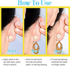 Hicarer 300 Pieces Earring Support Patches Earring Lifters and Backs for Support Pads Waterproof Lifting Patches Ear Lobe Backs(Nude Color,Circle Shape)