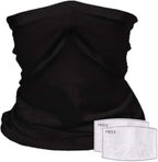 Reusable Neck Gaiter with Filter Insert, Fashionable Cooling Face Covering Bandanas for Men/Women