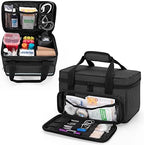 CURMIO Small First Aid Bag Empty, Family First Aid Kit Case, Medicine Storage Organizer Box For Home And Travel, Black (Patent Pending)