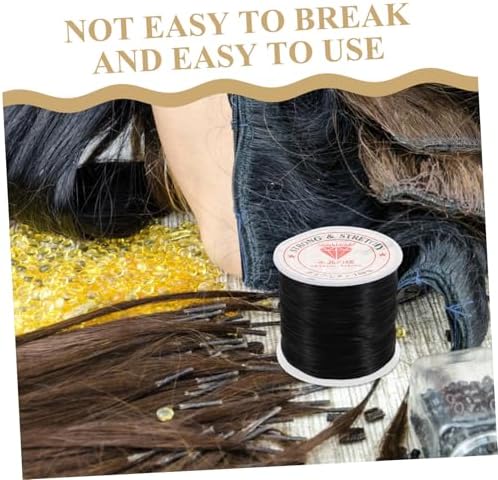 FOMIYES 0.6mm Elastic Hair Extension Thread 1 Roll of Stretchy Invisible String for Beading DIY Hair Accessories and Bundles Sturdy No-Trace Design for Extensions and Jewelry Making