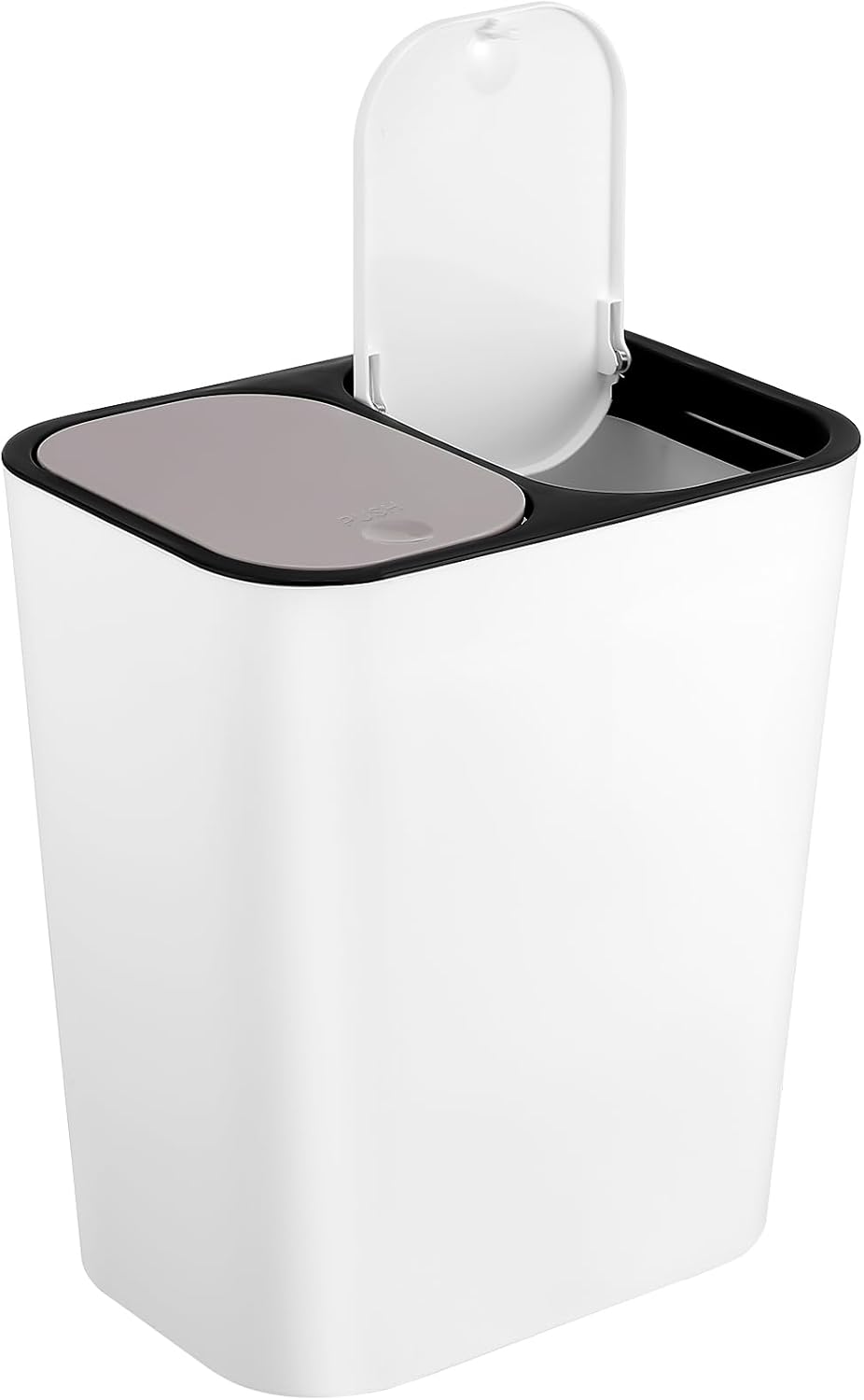 GANAZONO Dual Compartment Trash can 15L Kitchen Waste Bin with Lid Dry and Wet Separation Garbage Container for Home and Restaurant Organization