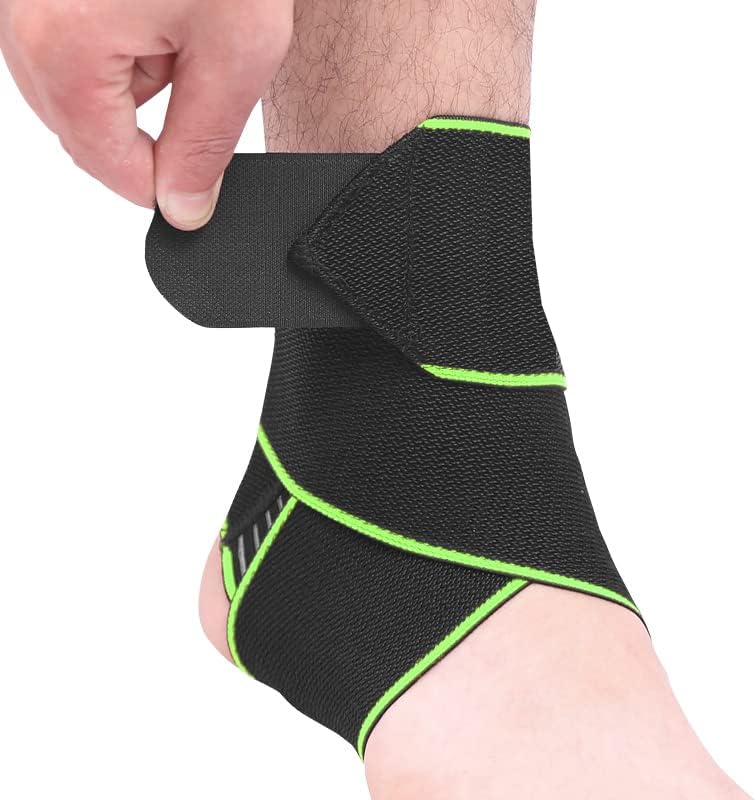 Candy Li Ankle Support,Adjustable Ankle Brace Breathable Nylon Material Super Elastic and Comfortable,1 Size Fits all,Suitable for Sports (Green1)