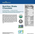 KATE FARMS Organic Nutrition Shake, Chocolate, 16g Protein, 27 Vitamins and Minerals, Meal Replacement Shake, 11 oz (6 Pack)