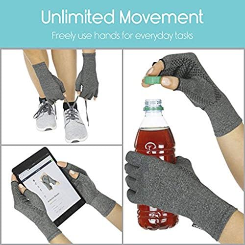 1Pair Soft Arthritis Gloves, Compression Glove for Arthritis for Women and Men,Arthritic Joint Pain Relief, Carpal Tunnel Wrist Support, Fingerless Arthritis Gloves