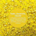Pearl Sugar Christmas Sprinkles Candy 120g/4.2oz Mixing Size Baking Cake Decorations Cupcake Toppers Jimmies Cookie Decorating Celebrations Wedding Shower Party Chirstmas Supplies (Yellow)