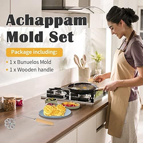 Cabilock Portable Fried Snack Mold 10.23In Flower Waffle Cooking Tool for Kitchen Frying Homemade Pastry Maker Kitchen Supply