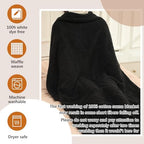 HunnmingRe Infrared Sauna Blanket Towel Inserted, 35 x 70”Cotton Sweat Absorbent Mat, Reusable Machine Washable Cover for for Home Spa, Gym, Pool, Sauna Blanket Accessories(Black)
