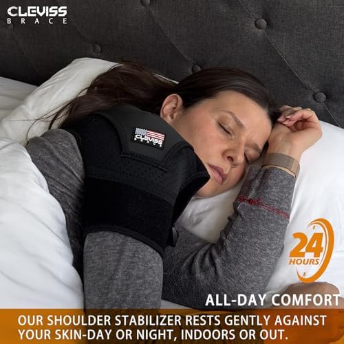 Shoulder Brace for Men and Women Rotator Cuff - for Bursitis, Dislocated AC Joint, Labrum Tear, Tendonitis,Neoprene Compression Support Sleeve (Blue S-M)